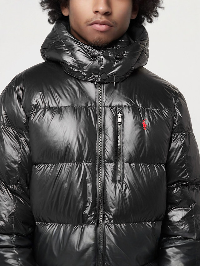 Polo Ralph Lauren, GRHM JKT-INSULATED-BOMBER polo black glossy, black, Image 3 of 7