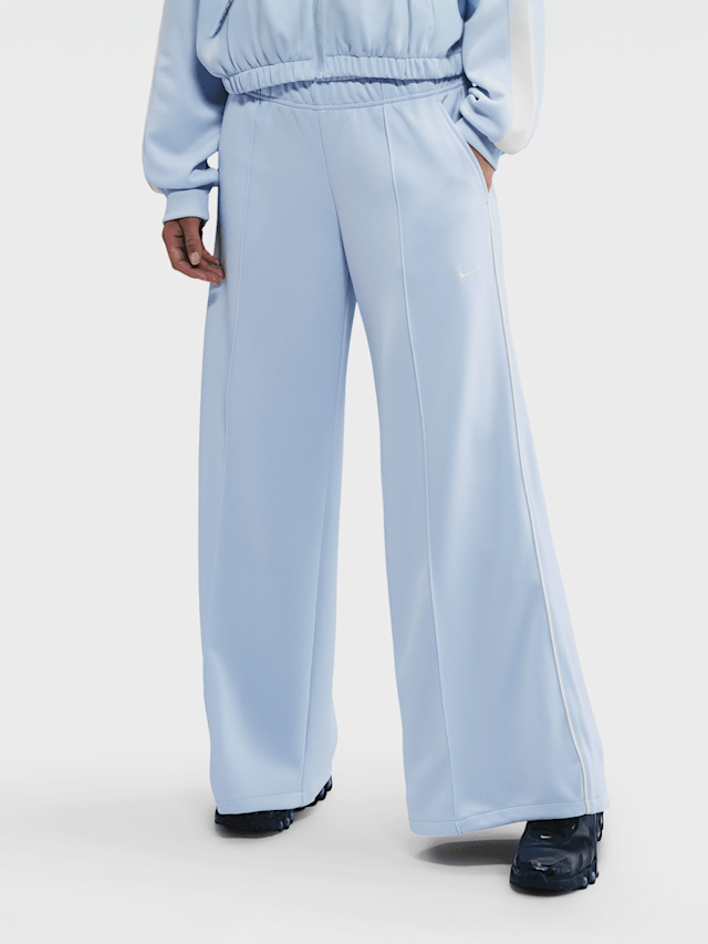 Nike, Sportswear Mid-Rise Wide-Leg Track Pants, blue, Image 1 of 5