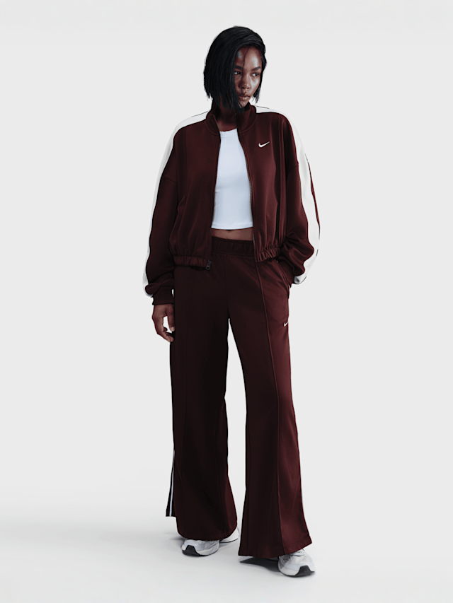 Nike, Sportswear Mid-Rise Wide-Leg Track Pants, rood, Afbeelding 5 van 5