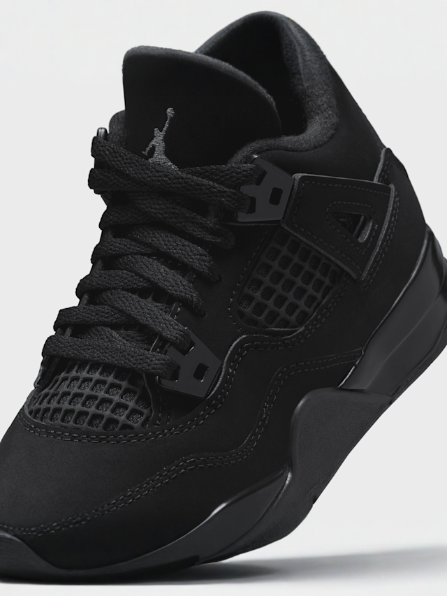 Jordan, Air Jordan 4 Retro "Black Cat" Children, black, Image 7 of 8