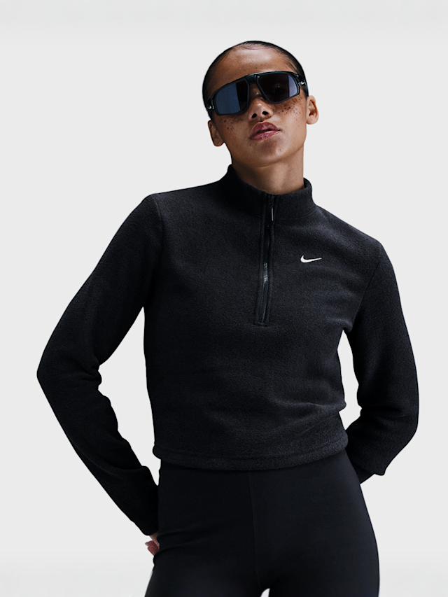 Nike, Sportswear Phoenix Plush Slim Long-Sleeve Cozy Fleece 1/2-Zip Top, czarny, Obraz 1 z 5