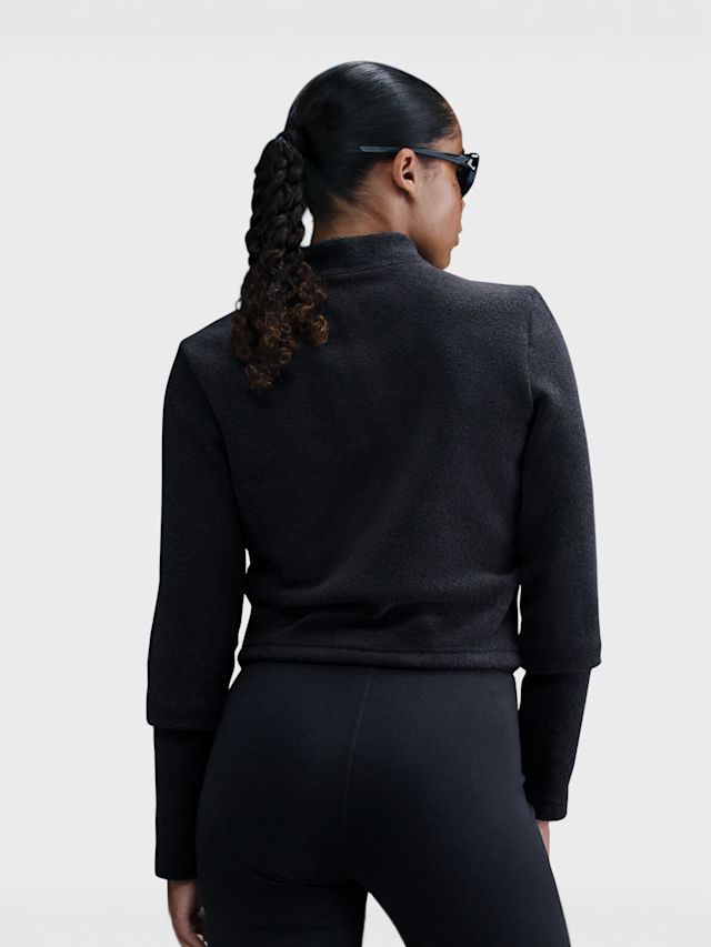 Nike, Sportswear Phoenix Plush Slim Long-Sleeve Cozy Fleece 1/2-Zip Top, czarny, Obraz 2 z 5