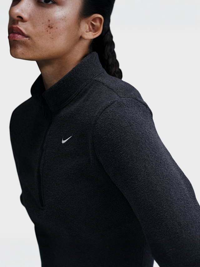 Nike, Sportswear Phoenix Plush Slim Long-Sleeve Cozy Fleece 1/2-Zip Top, czarny, Obraz 4 z 5