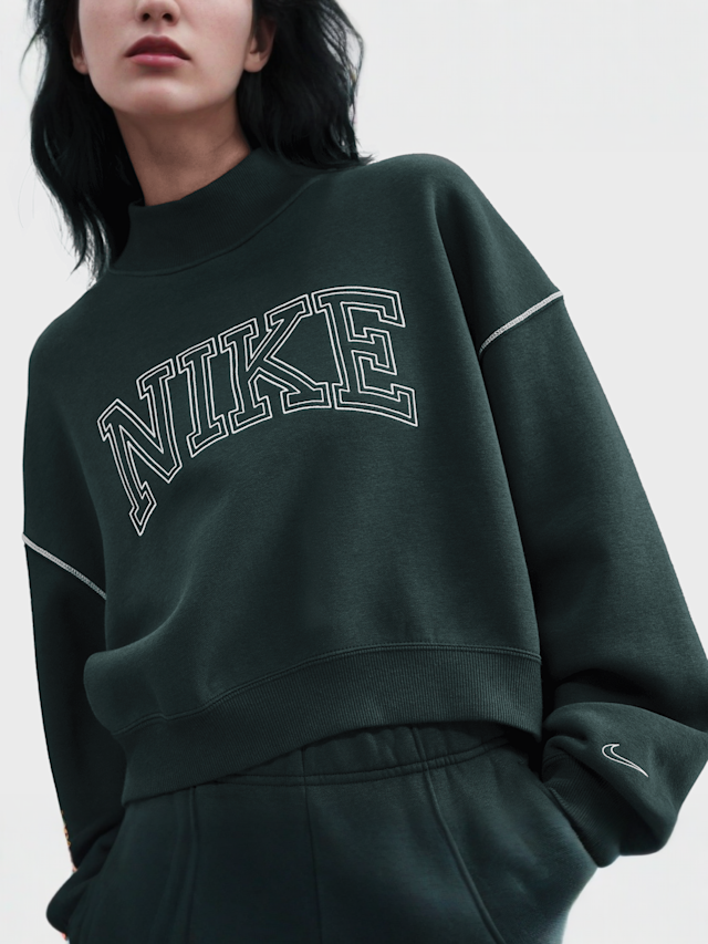 Nike, Sportswear Phoenix Fleece Mock-Neck Sweatshirt, green, Image 3 of 5