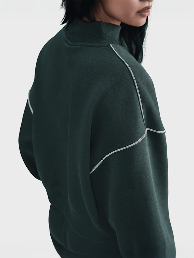 Nike, Sportswear Phoenix Fleece Mock-Neck Sweatshirt, green, Image 4 of 5
