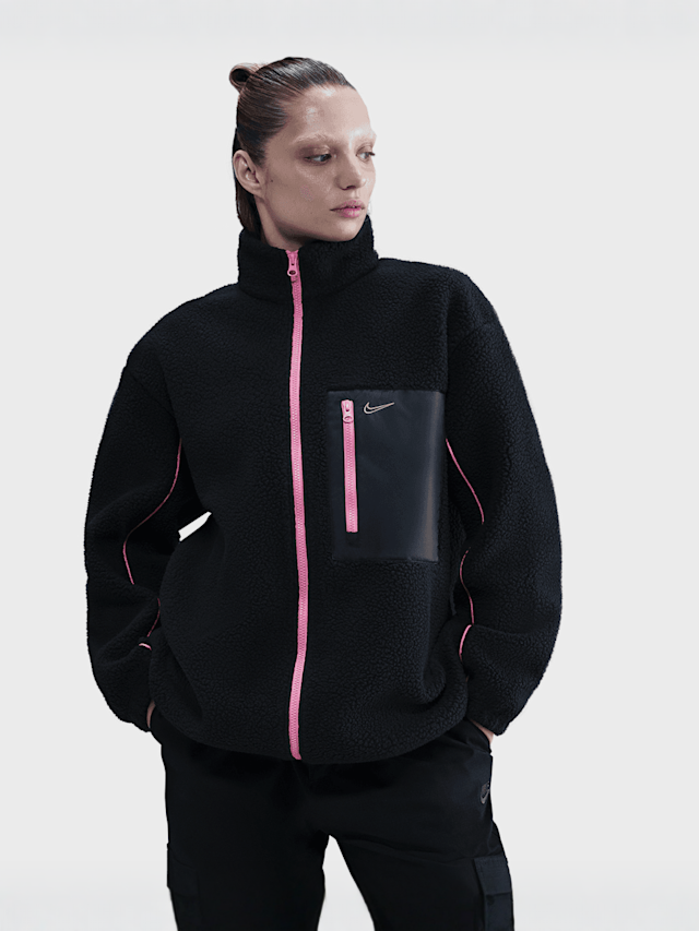 Nike, Sportswear Full-Zip High-Pile Fleece Jacket, zwart, Afbeelding 1 van 5