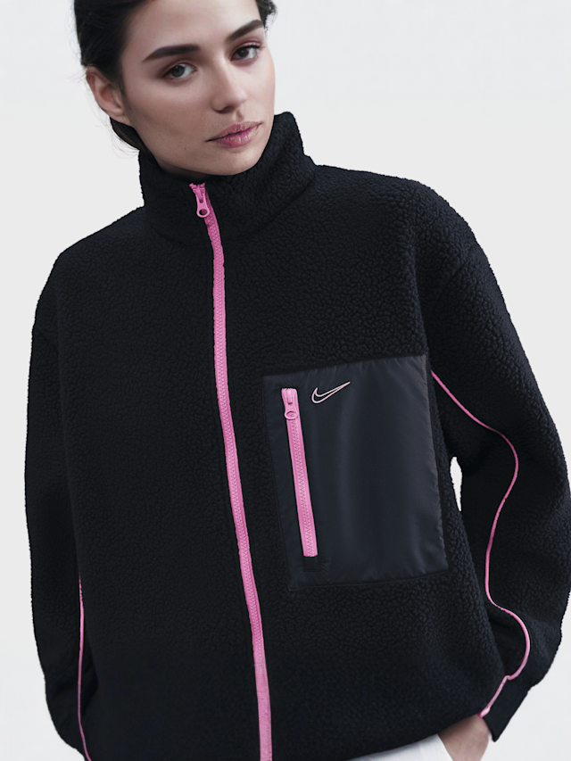 Nike, Sportswear Full-Zip High-Pile Fleece Jacket, zwart, Afbeelding 3 van 5