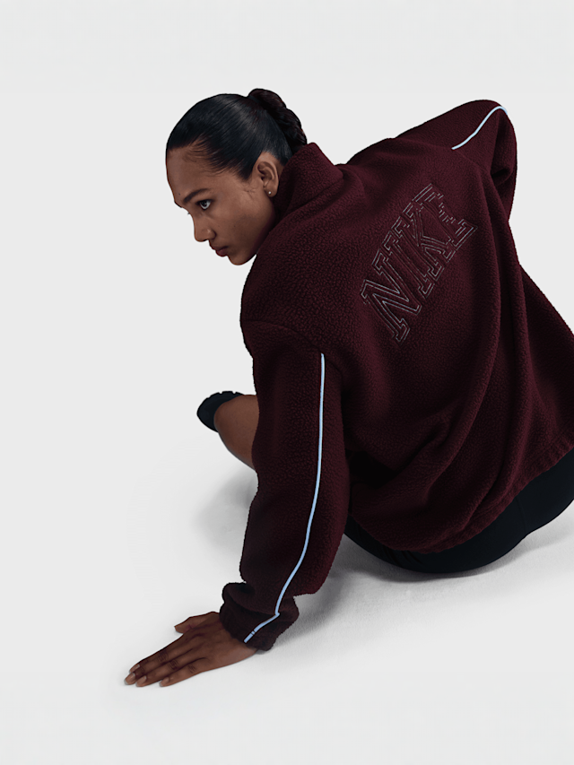 Nike, Sportswear Full-Zip High-Pile Fleece Jacket, red, Image 5 of 5