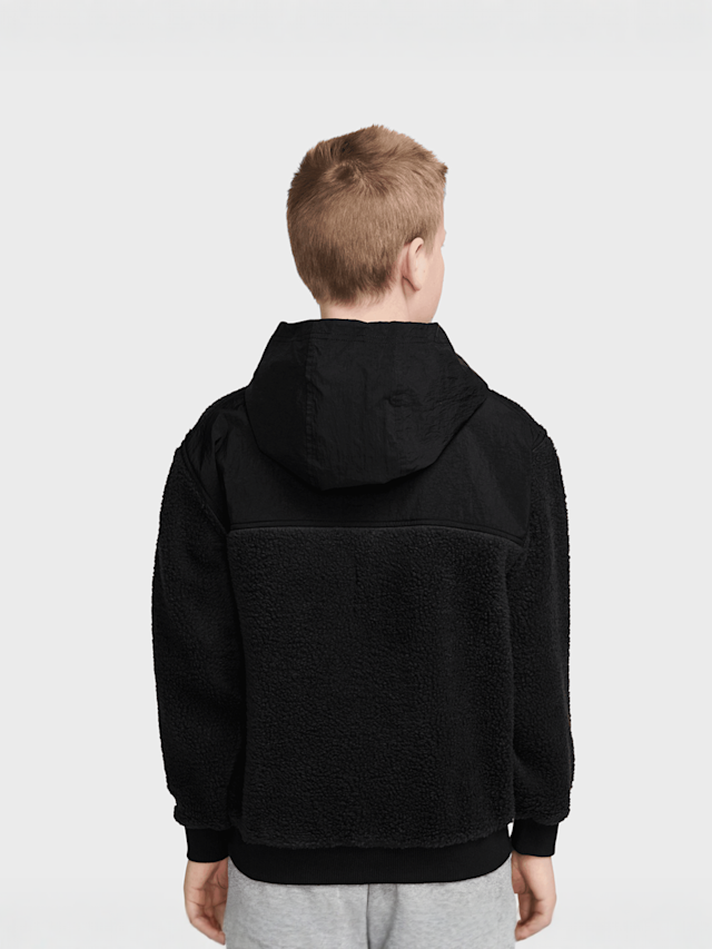 Nike, Sportswear Club Fleece Loose 1/4-Zip Hoodie, black, Image 2 of 3