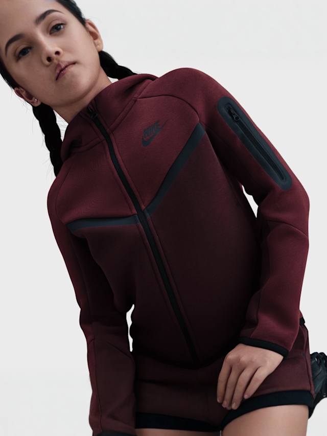 Nike, Sportswear Tech Fleece Full-Zip Hoodie, red, Image 2 of 6