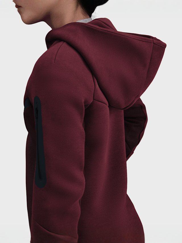 Nike, Sportswear Tech Fleece Full-Zip Hoodie, red, Image 4 of 6