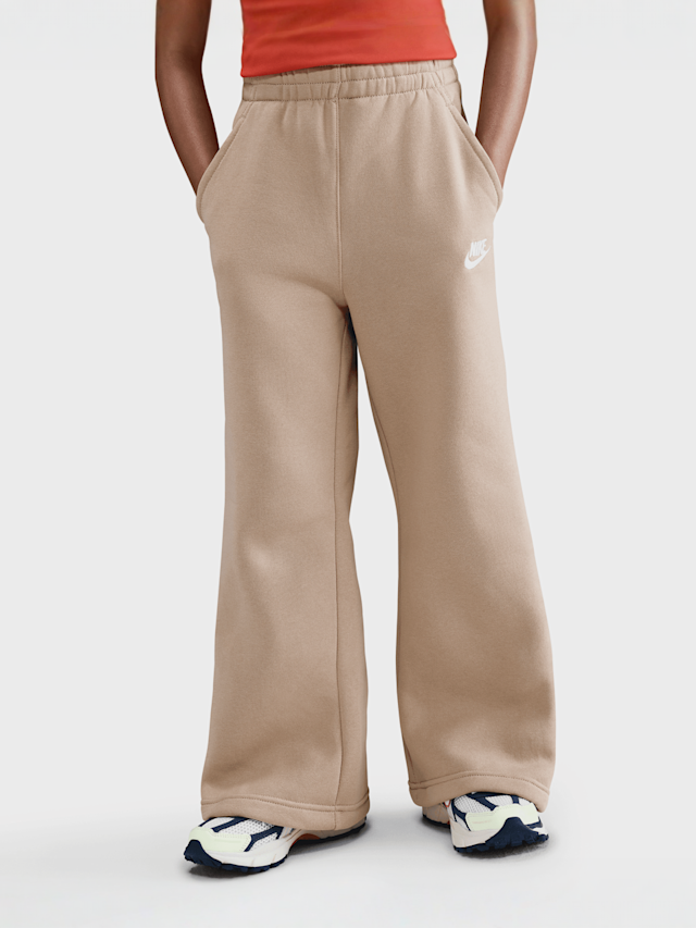 Nike, Sportswear Club Fleece Wide-Leg Pants, beige, Image 1 of 4
