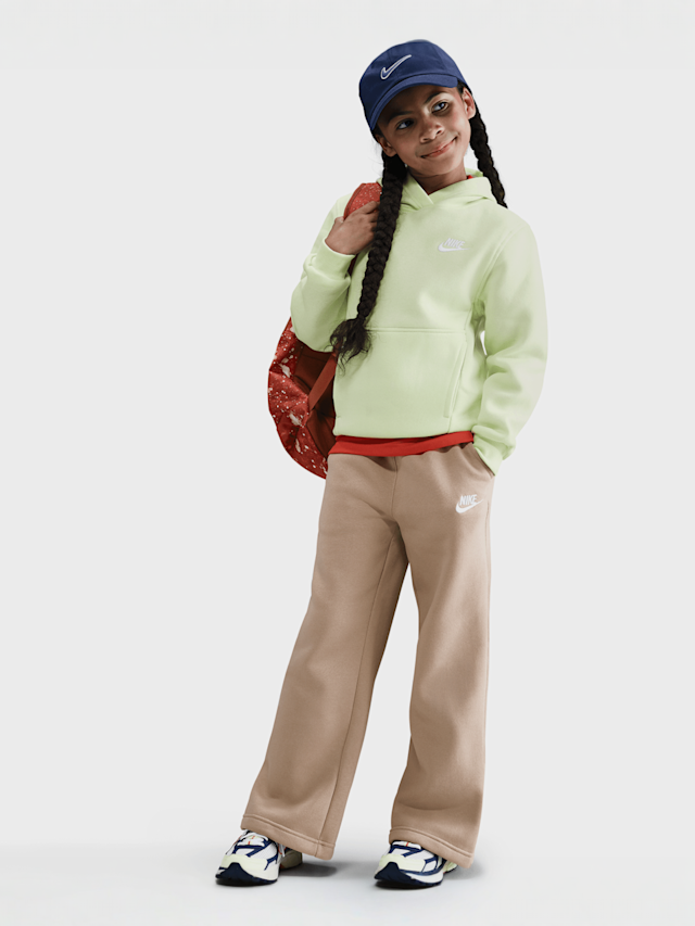 Nike, Sportswear Club Fleece Wide-Leg Pants, beige, Image 4 of 4