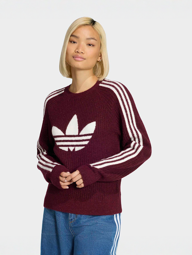 adidas Originals, Lurex Knit Crew, red, Image 1 of 5