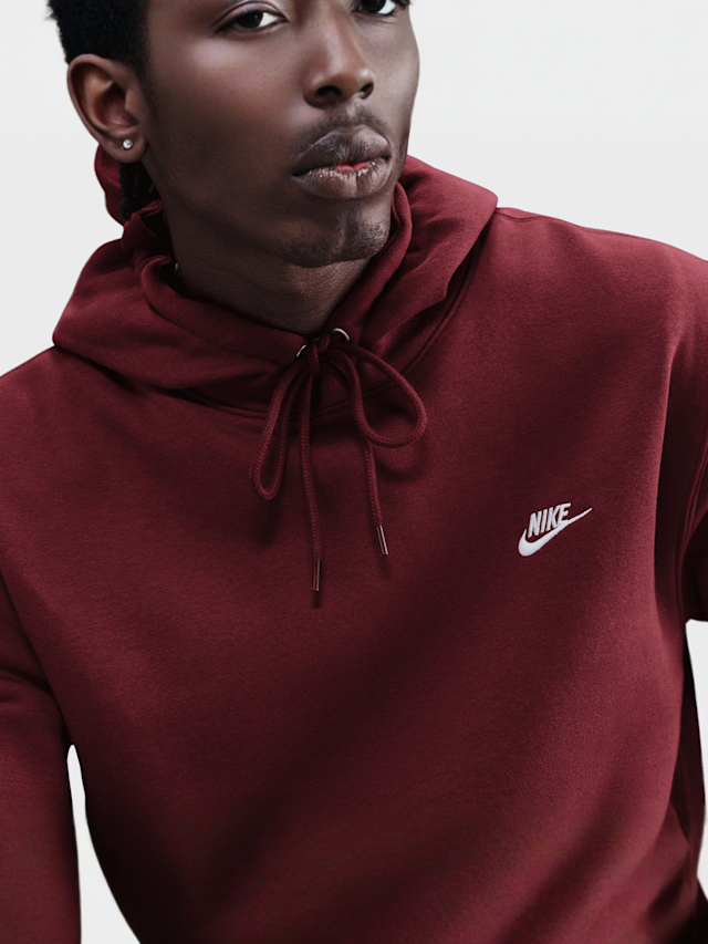 Nike, Club Fleece Hoodie, rood, Afbeelding 3 van 4