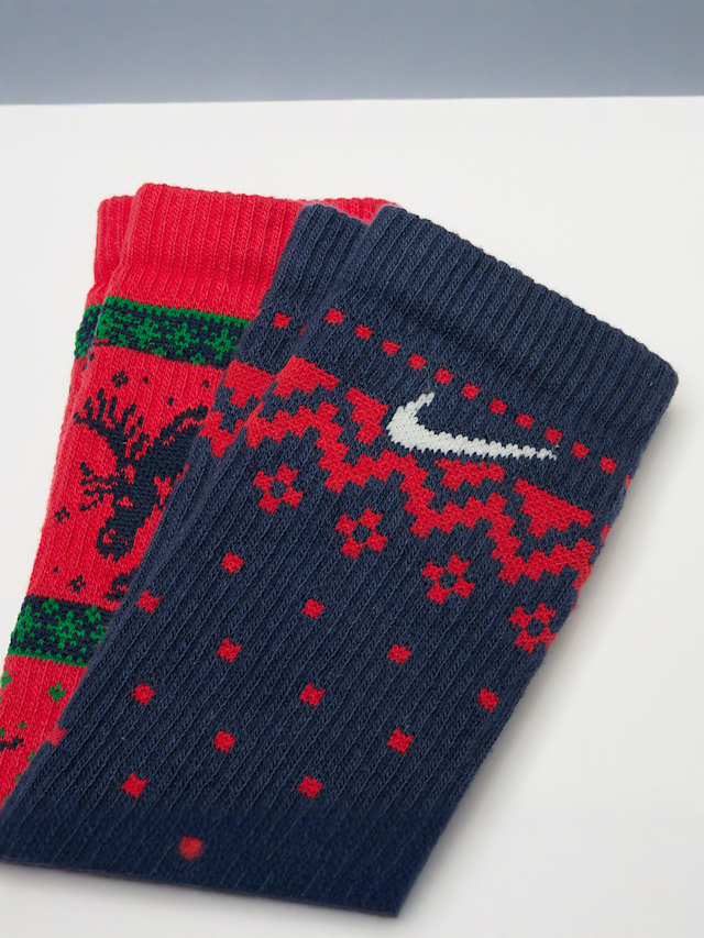 Nike, 2 PACK -  Everyday Plus Cushioned Winter Wonderland Crew Socks, multicolor, Afbeelding 2 van 2