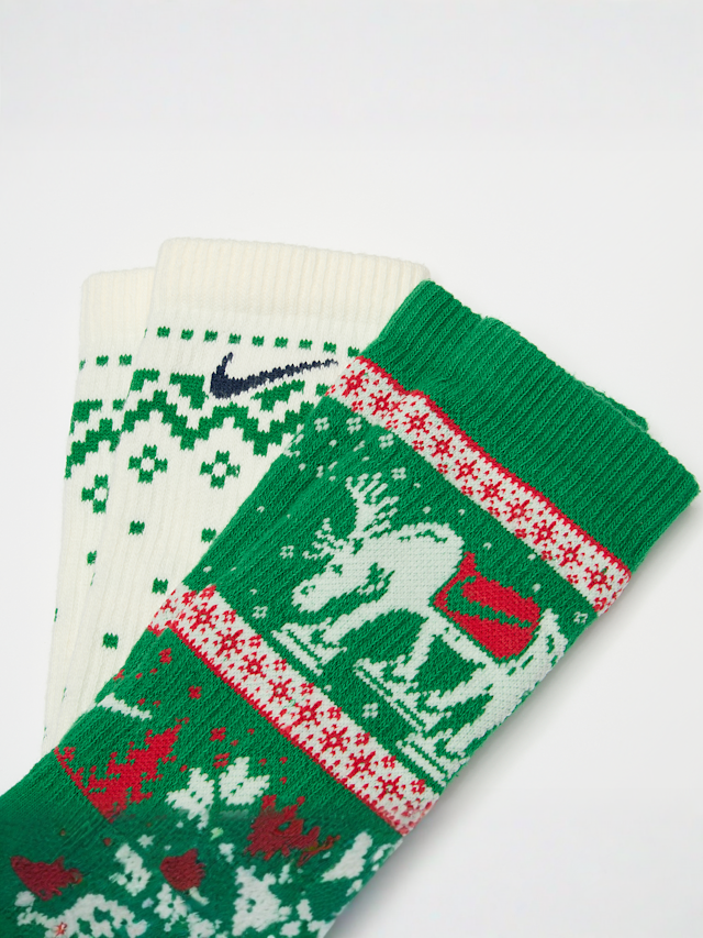 Nike, 2 PACK - Everyday Plus Cushioned Winter Wonderland Crew Socks, multicolor, Afbeelding 2 van 2