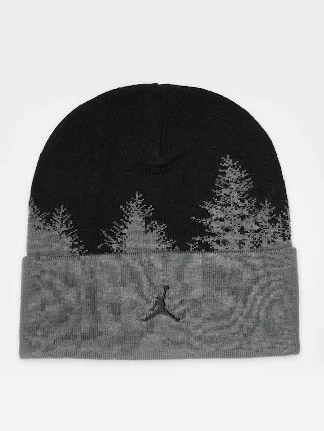 Jordan, U J PEAK BEANIE GIFT GVING AOJ black, iron grey, grey, Image 1 of 3