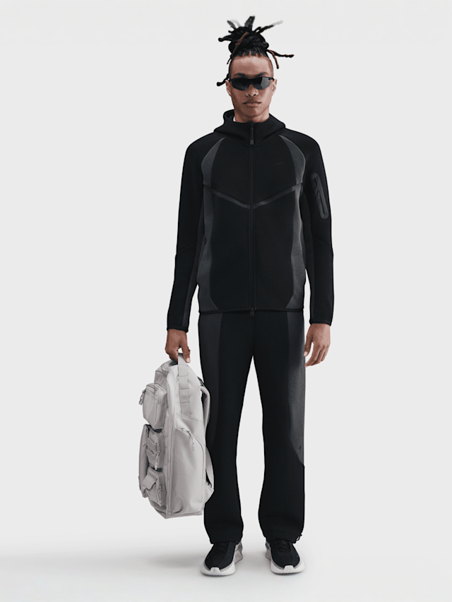 Nike, Tech Color-Block Full-Zip Fleece Windrunner Jacket, black, Image 5 of 5