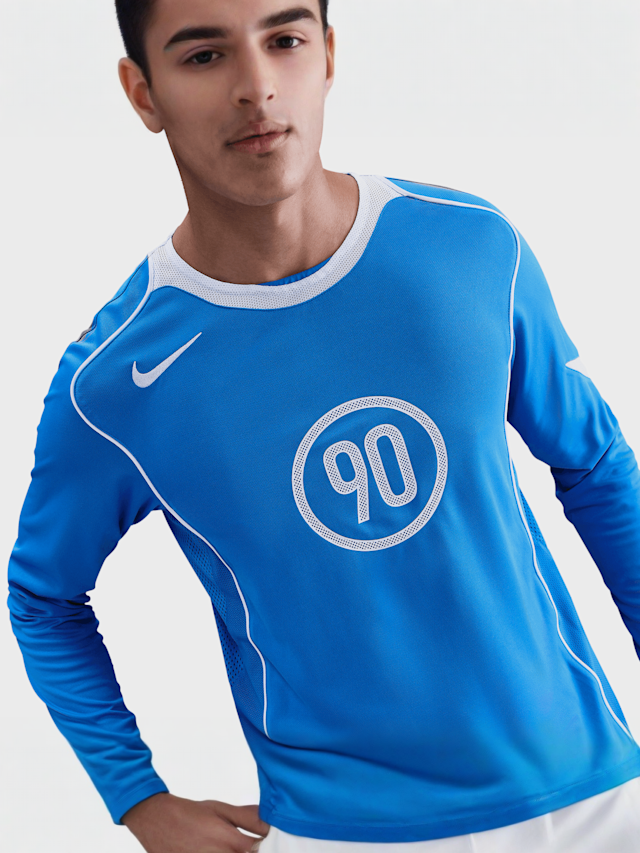 Nike, Total 90 Dri-FIT Long-Sleeve Soccer Top, niebieski, Obraz 3 z 6
