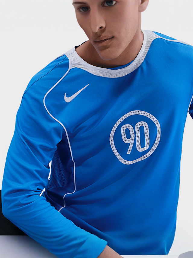 Nike, Total 90 Dri-FIT Long-Sleeve Soccer Top, niebieski, Obraz 5 z 6