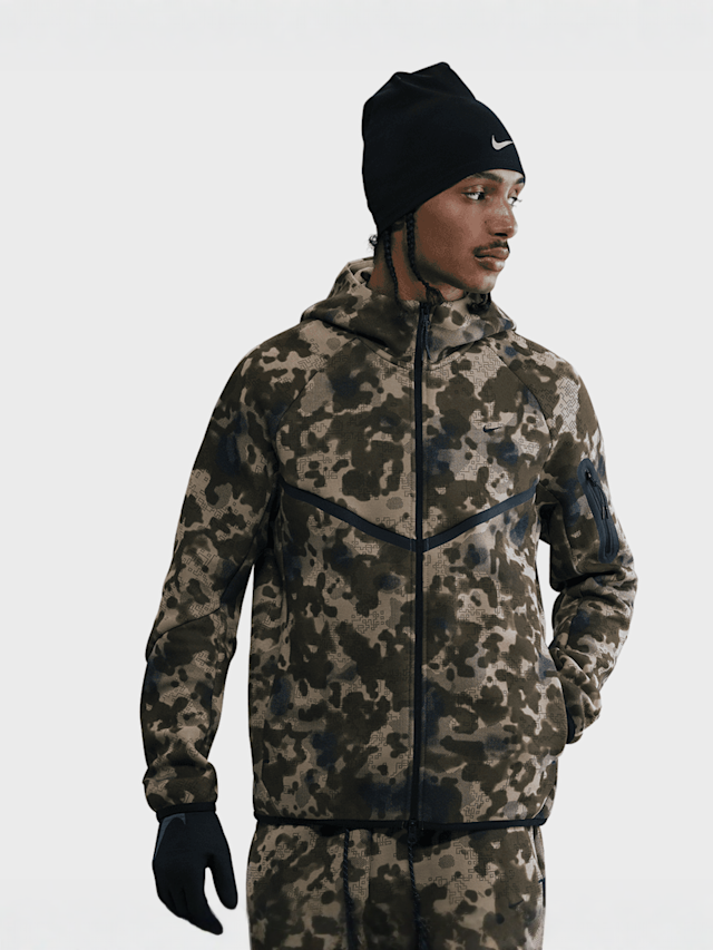 Nike, Tech Full-Zip Fleece Camo Windrunner Jacket, camouflage, Image 1 of 5