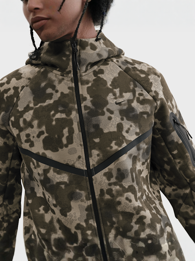 Nike, Tech Full-Zip Fleece Camo Windrunner Jacket, camouflage, Image 3 of 5
