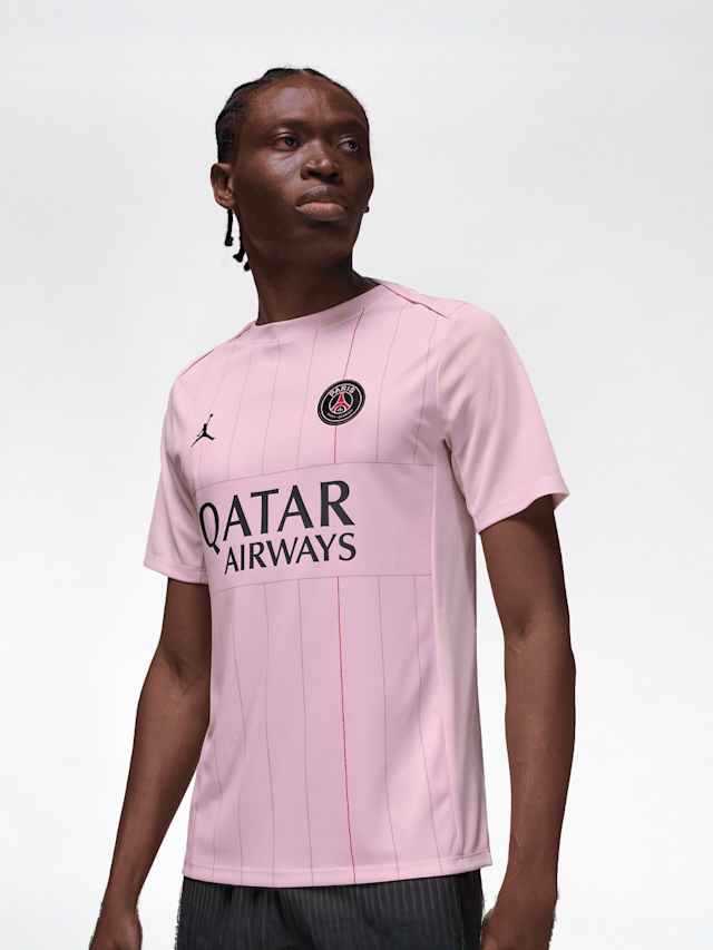 Jordan, Paris Saint-Germain Academy Pro Fourth Dri-FIT Soccer Pre-Match Top, light pink, Image 1 of 5