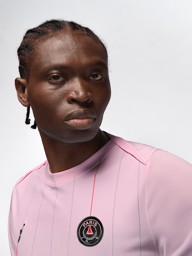 Jordan, Paris Saint-Germain Academy Pro Fourth Dri-FIT Soccer Pre-Match Top, light pink, Image 3 of 5