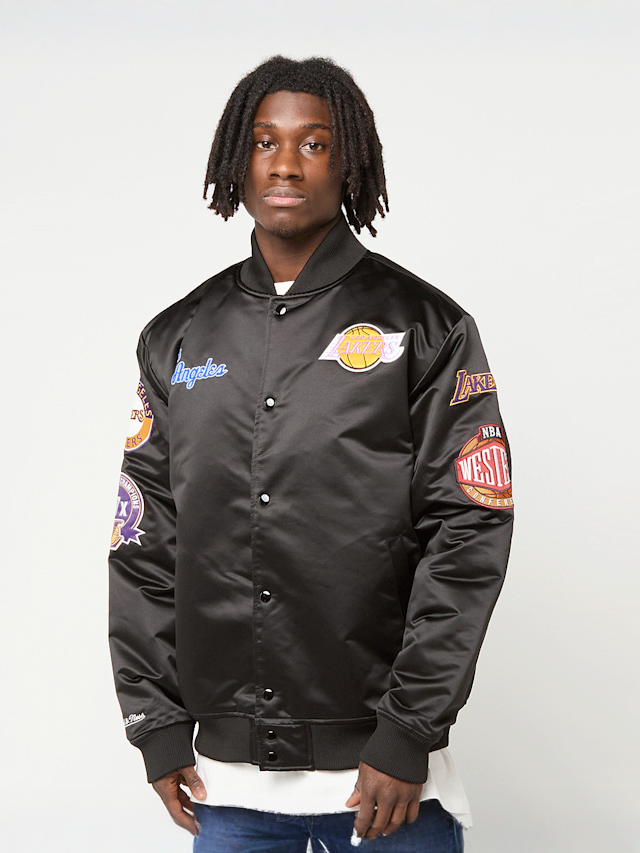 Mitchell & Ness, Black Out Satin Jacket Los Angeles Lakers, black, Image 1 of 7
