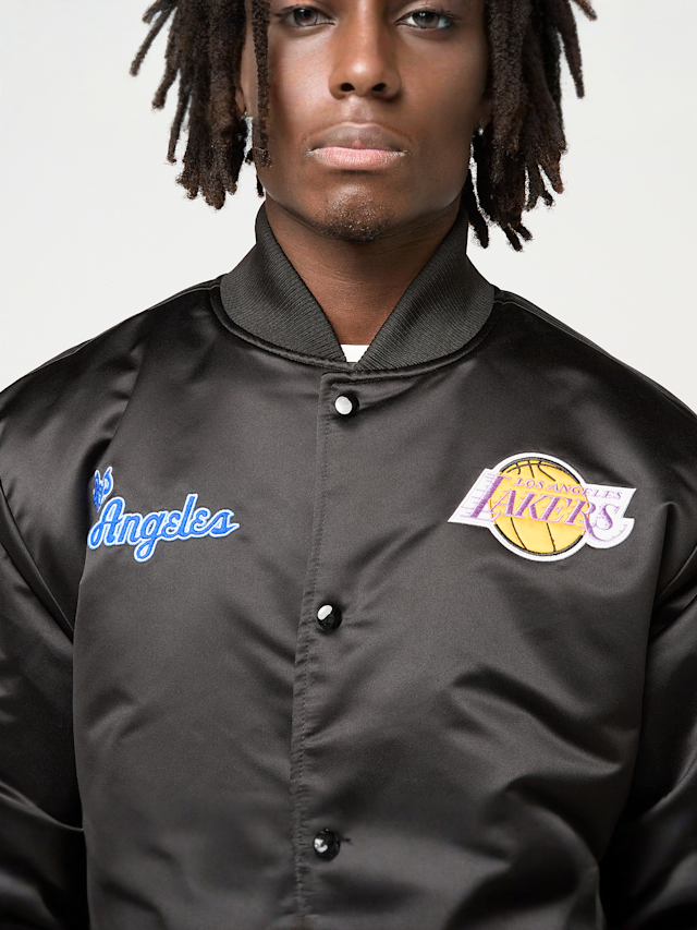 Mitchell & Ness, Black Out Satin Jacket Los Angeles Lakers, zwart, Afbeelding 3 van 7