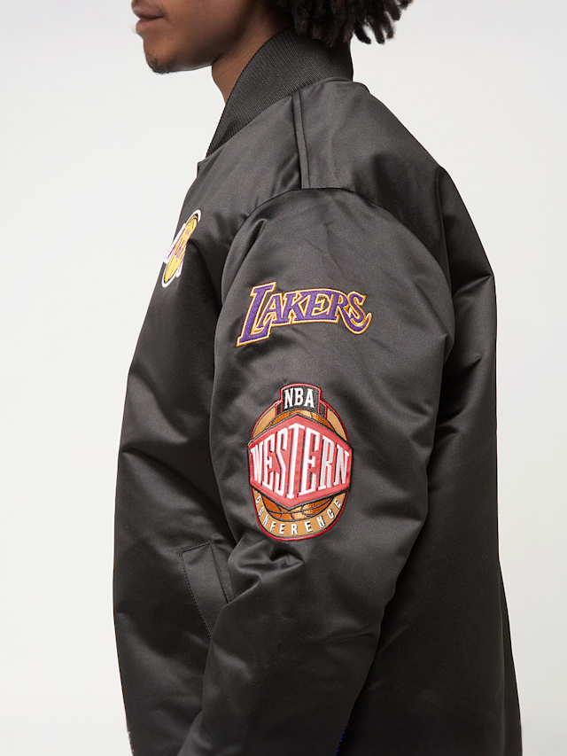 Mitchell & Ness, Black Out Satin Jacket Los Angeles Lakers, czarny, Obraz 5 z 7