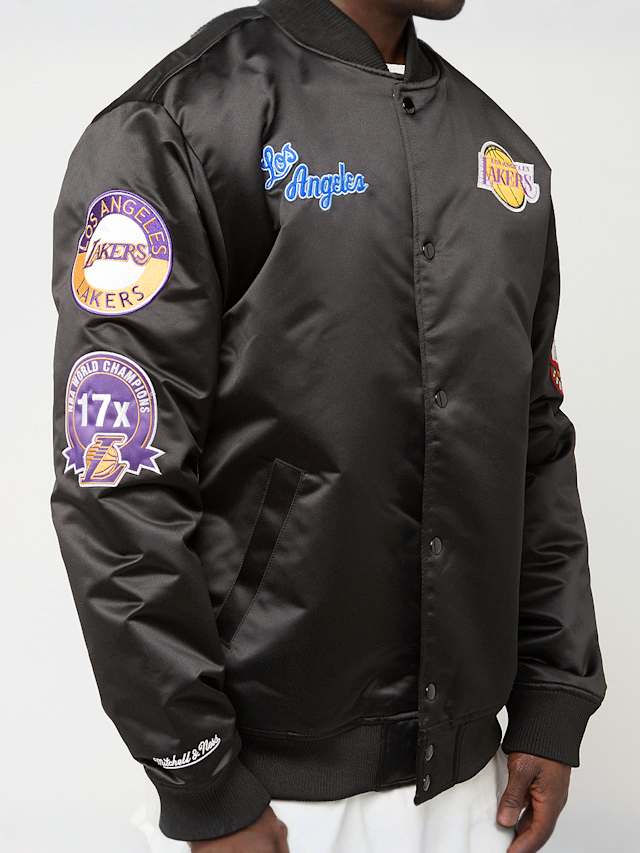 Mitchell & Ness, Black Out Satin Jacket Los Angeles Lakers, zwart, Afbeelding 6 van 7