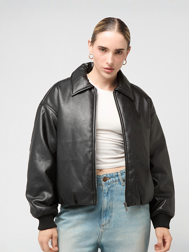 Decibel, Padded PU Jacket, black, Image 1 of 4