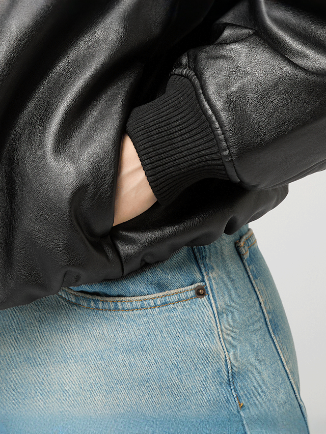 Decibel, Padded PU Jacket, black, Image 3 of 4