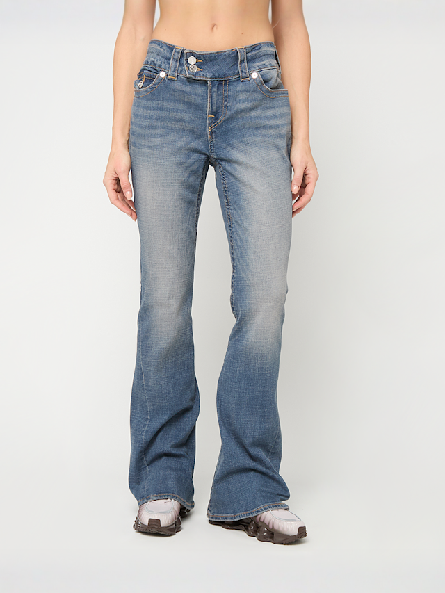 True Religion, JOEY LOW RISE FLARE FLAP, blue, Image 1 of 5