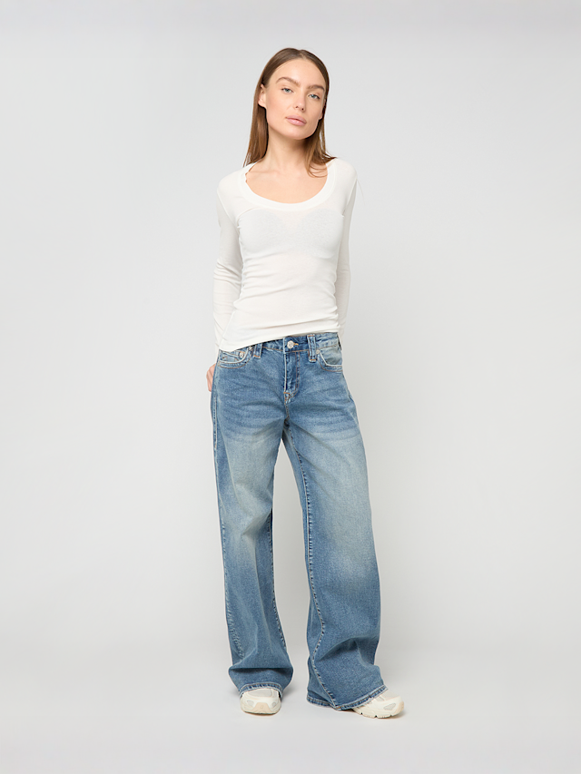True Religion, Bobbi Baggy Jean, blue, Image 5 of 5