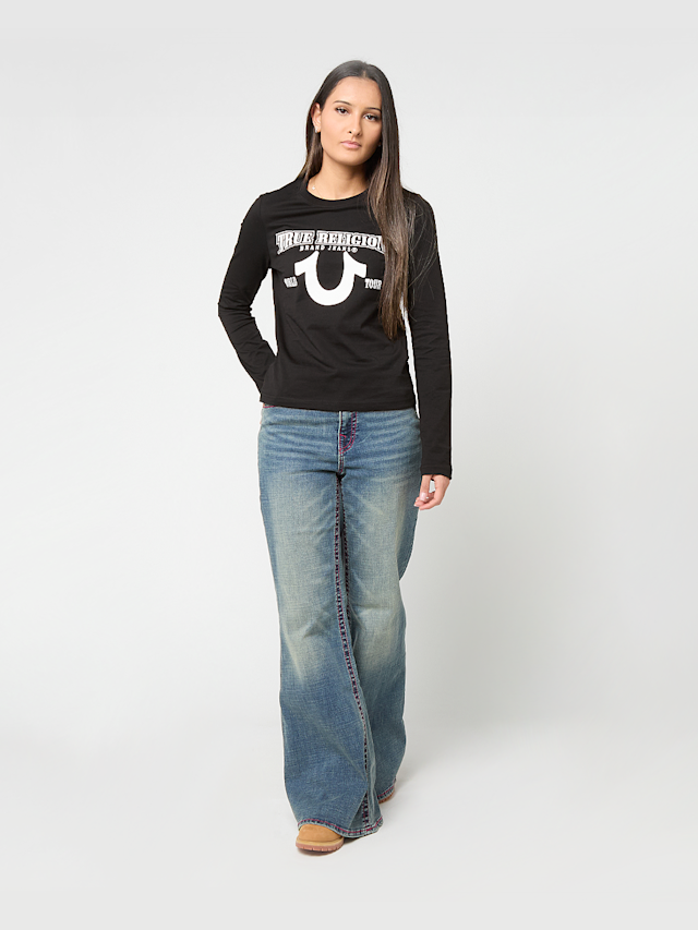 True Religion, Long Sleeve Tee Slim Fit, czarny, Obraz 4 z 4