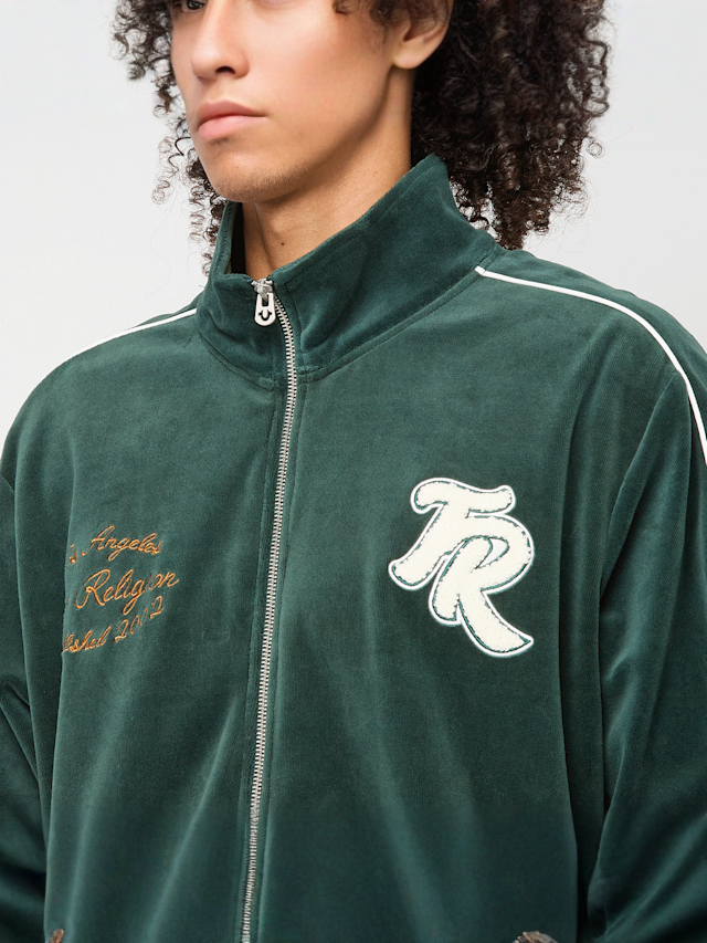 True Religion, Velour Track Jacket, green, Image 3 of 6