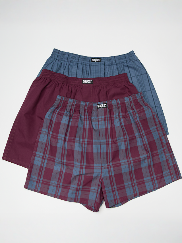 SNIPES, Woven Label 3er Pack Woven Boxershorts navy, grey, multi-colour, Image 1 of 2