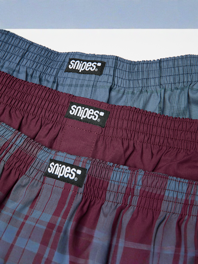 SNIPES, Woven Label 3er Pack Woven Boxershorts navy, grey, multi-colour, Image 2 of 2