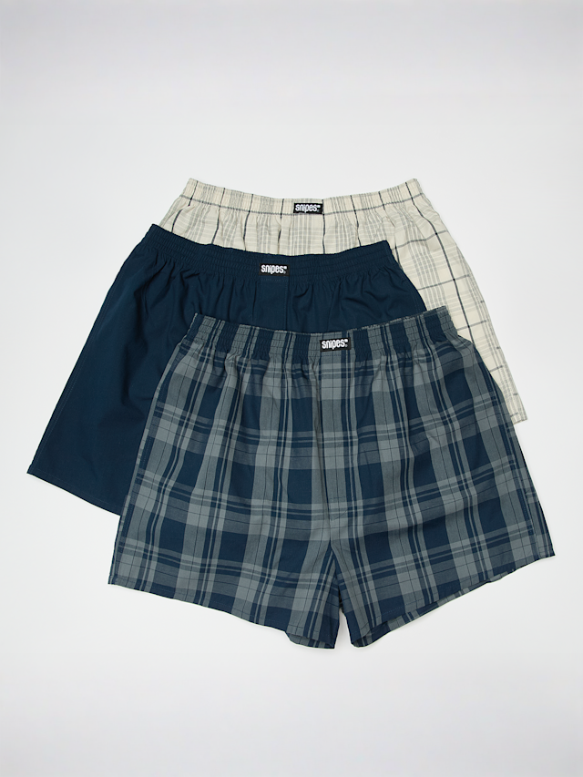SNIPES, Woven Label 3er Pack Woven Boxershorts navy, grey, blue, Image 1 of 2