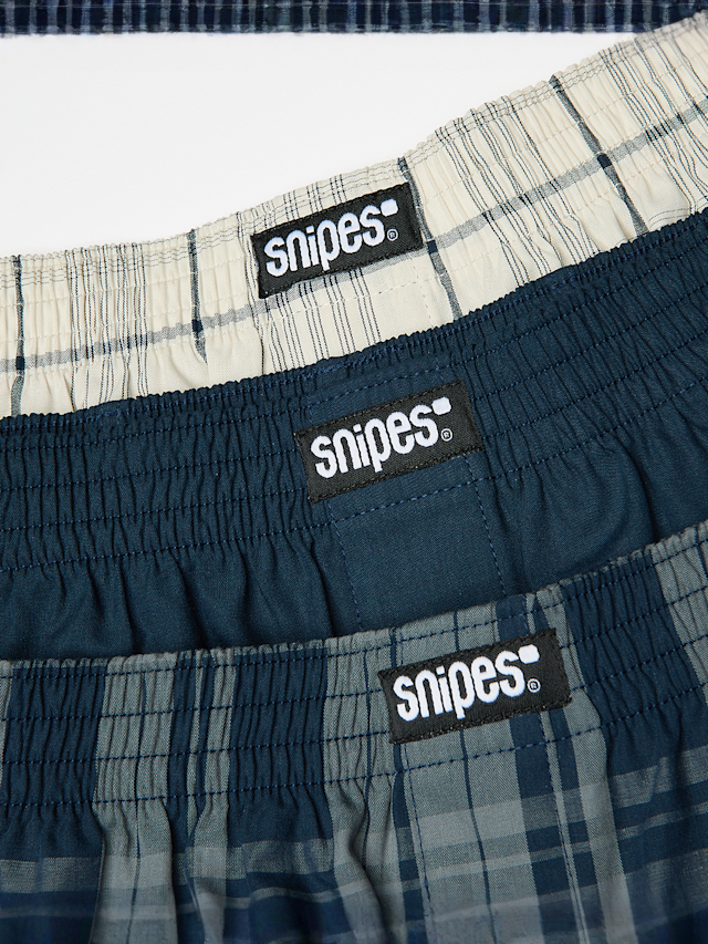 SNIPES, Woven Label 3er Pack Woven Boxershorts navy, grey, blue, Image 2 of 2