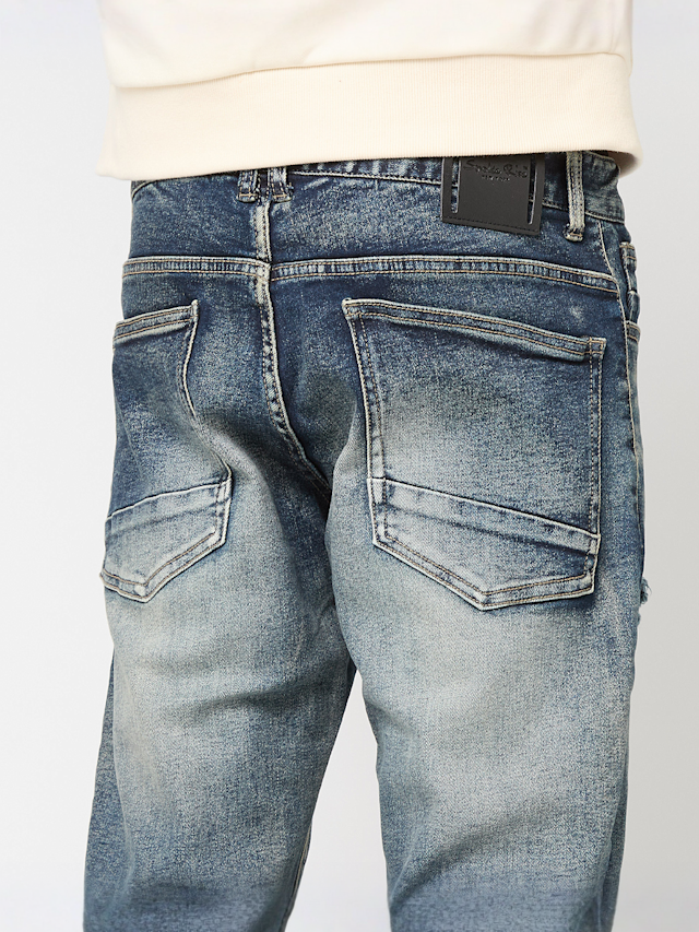 Smoke Rise, HEAVY WHISKER EFFECT JEANS FRASCO BLUE, blue, Image 4 of 5
