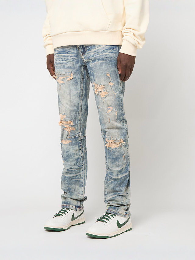 Smoke Rise, HEAVY LASER EFFECT JEANS TAYLOR BLUE, blue, Image 1 of 5