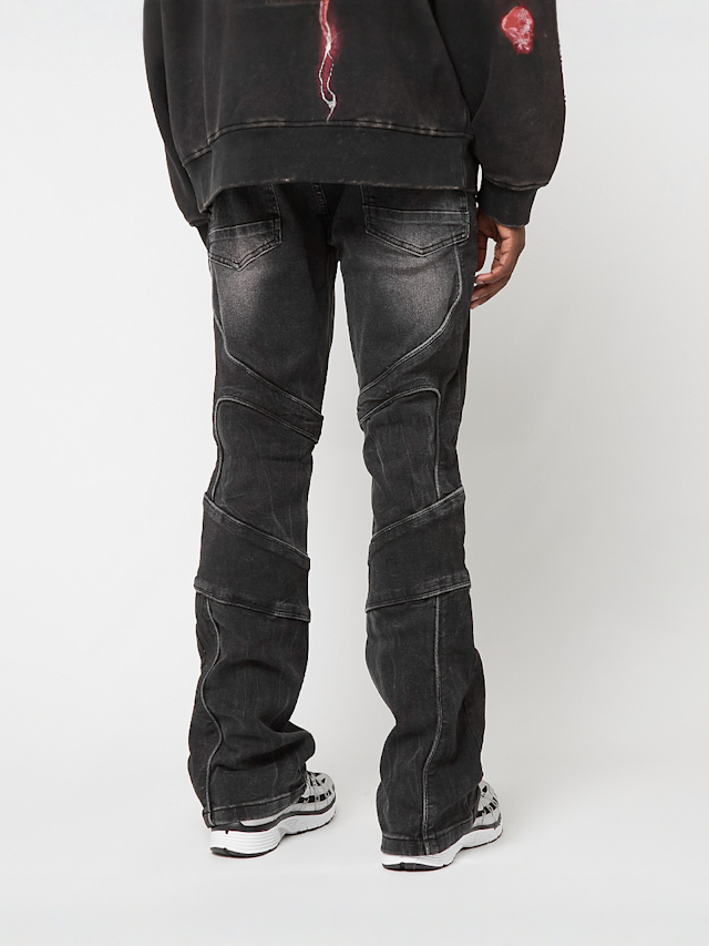 Smoke Rise, COLOR BLOCK & PIPING JEANS WILLOW BLACK, black, Image 2 of 5