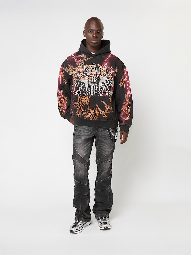 Smoke Rise, Color Block & Piping Jeans, zwart, Afbeelding 5 van 5