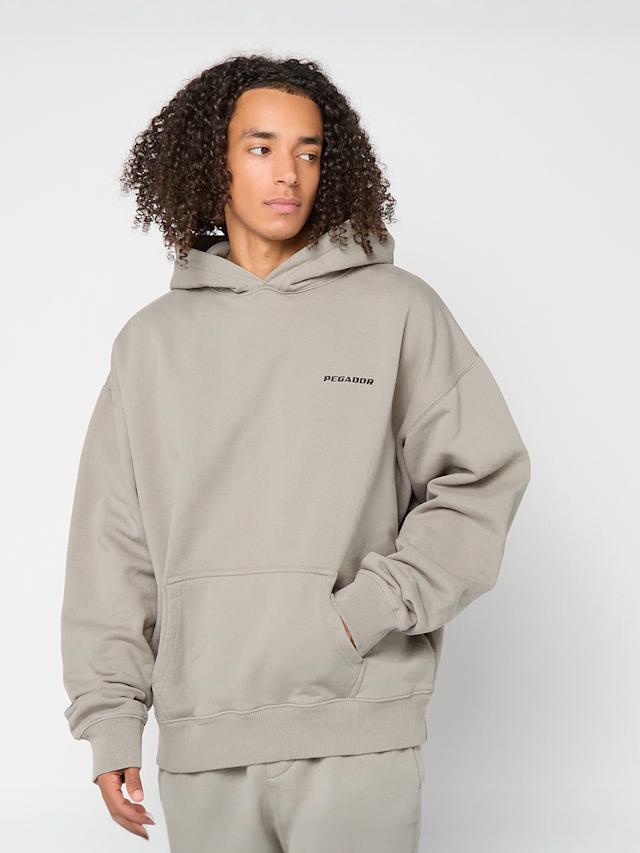 Pegador, LOGO OVERSIZED HOODIE WASHED BLACK, beige, Image 1 of 4