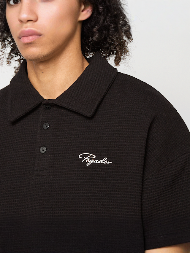 Pegador, Signar Waffle Polo Longsleeve, black, Image 3 of 4