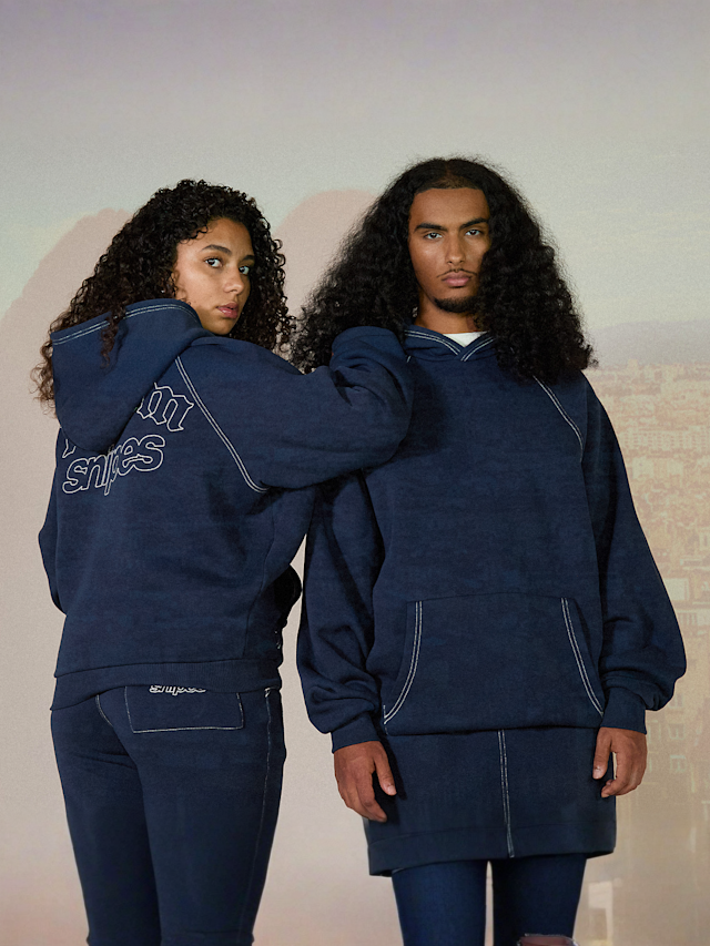 125mm x SNIPES, Small Logo Essential Oversized Hoodie, blauw, Afbeelding 1 van 7